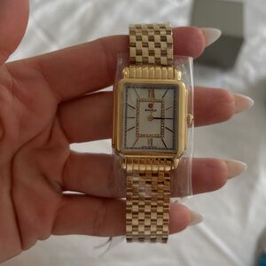 Michele Gold Smartwatch with White Dial